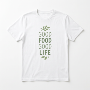 Good Food Good Life graphic T-shirt by The Nourish Wear