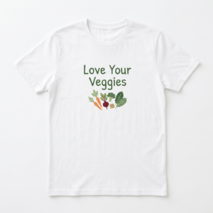 Love Your Veggies graphic T-shirt by The Nourish Wear