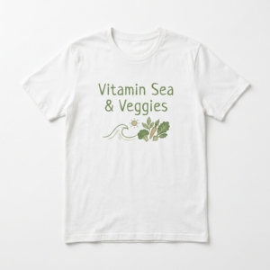 Vitamin Sea & Veggies graphic T-shirt by The Nourish Wear